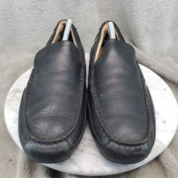 Sperry Shoes Mens Size 10.5 Black Leather Hampden Slip On Moccasin
